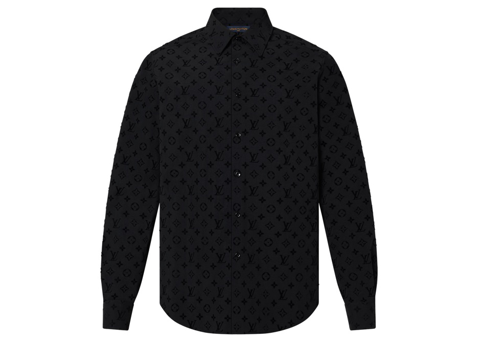 Louis Vuitton Mens XL Monogram Bandana Blue Button Down Short Sleeve Shirt   eBay