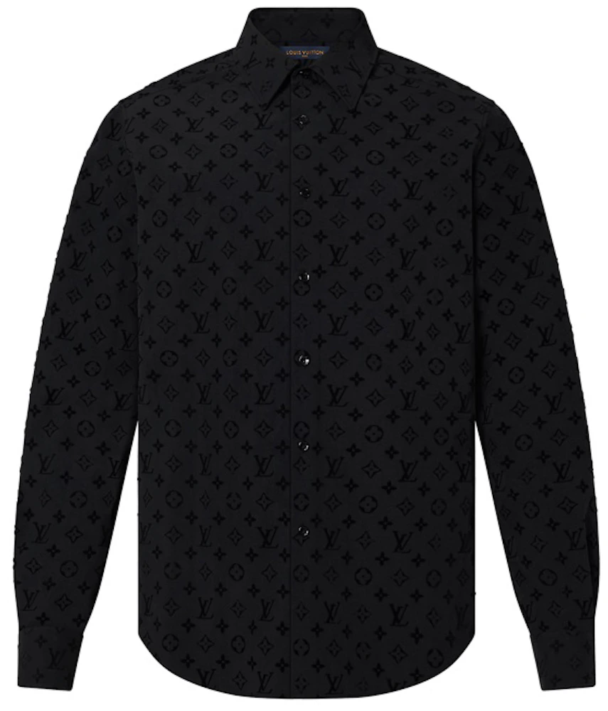 Louis Vuitton Flocked Monogram Classic Shirt Black Herren - FW21 - DE