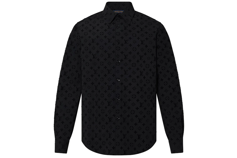 Louis Vuitton Flocked Monogram Classic Shirt Black