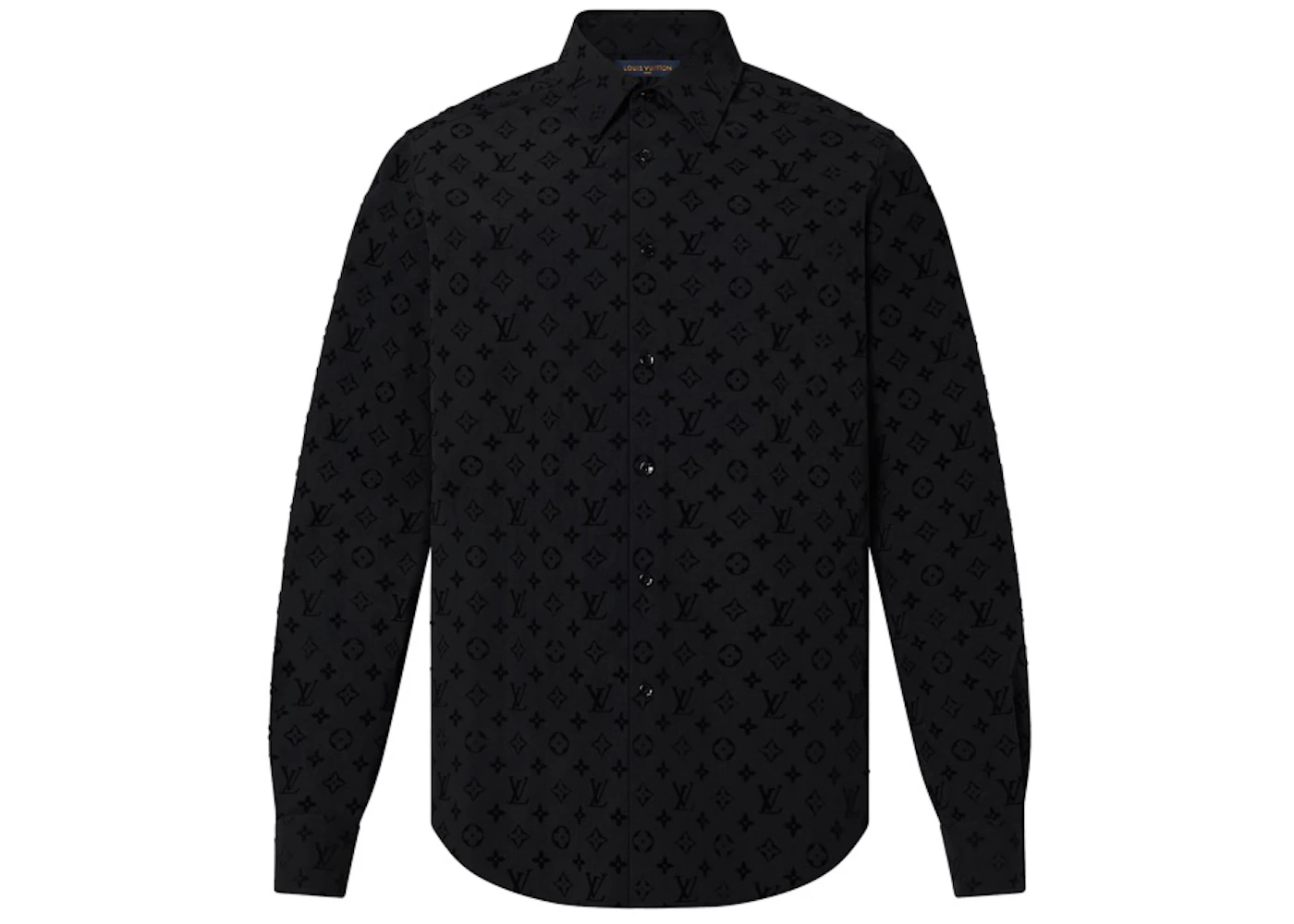 Camisa Louis Vuitton Fflocado Monogram Classic Negro Hombre FW21