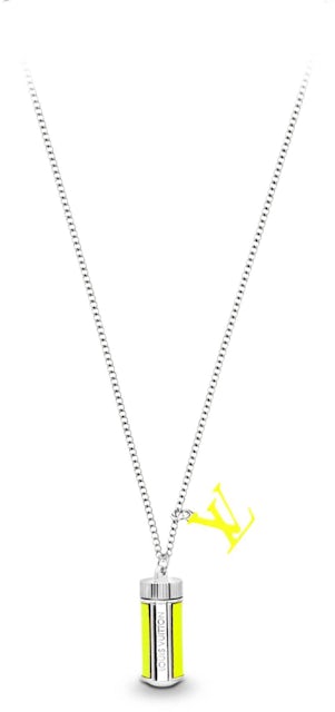 Louis Vuitton Fluo Necklace Charms Yellow in Brass/Calfskin Leather with  Silver-tone - GB