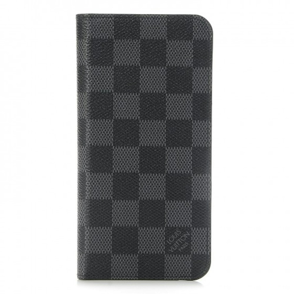 Nervesammenbrud fly Rodet Louis Vuitton Folio Case iPhone 7/8 Plus Damier Graphite Black/Grey in  Toile Canvas