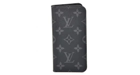 Louis Vuitton Folio Case iPhone X Monogram Eclipse Gray/Black