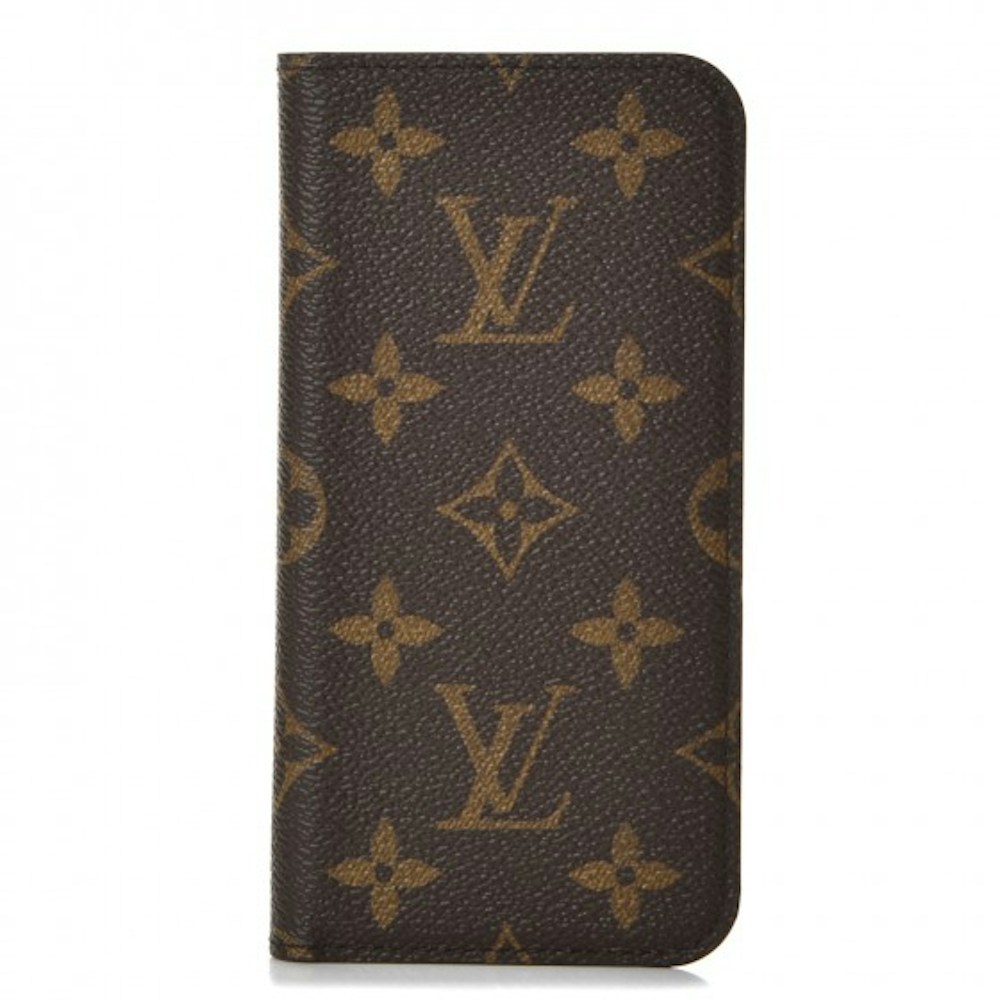 basen kæmpe historisk Louis Vuitton Folio Case iPhone X Monogram Brown in Toile Canvas