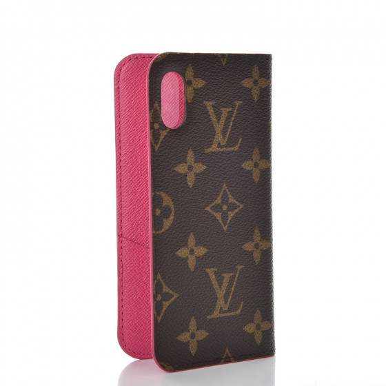 Louis Vuitton Folio Case iPhone X Monogram Rose Pop in Canvas US