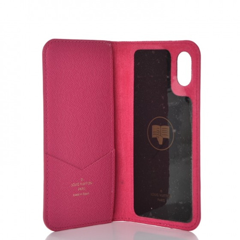 Louis Vuitton Folio Case iPhone X Monogram Rose Pop in Canvas US