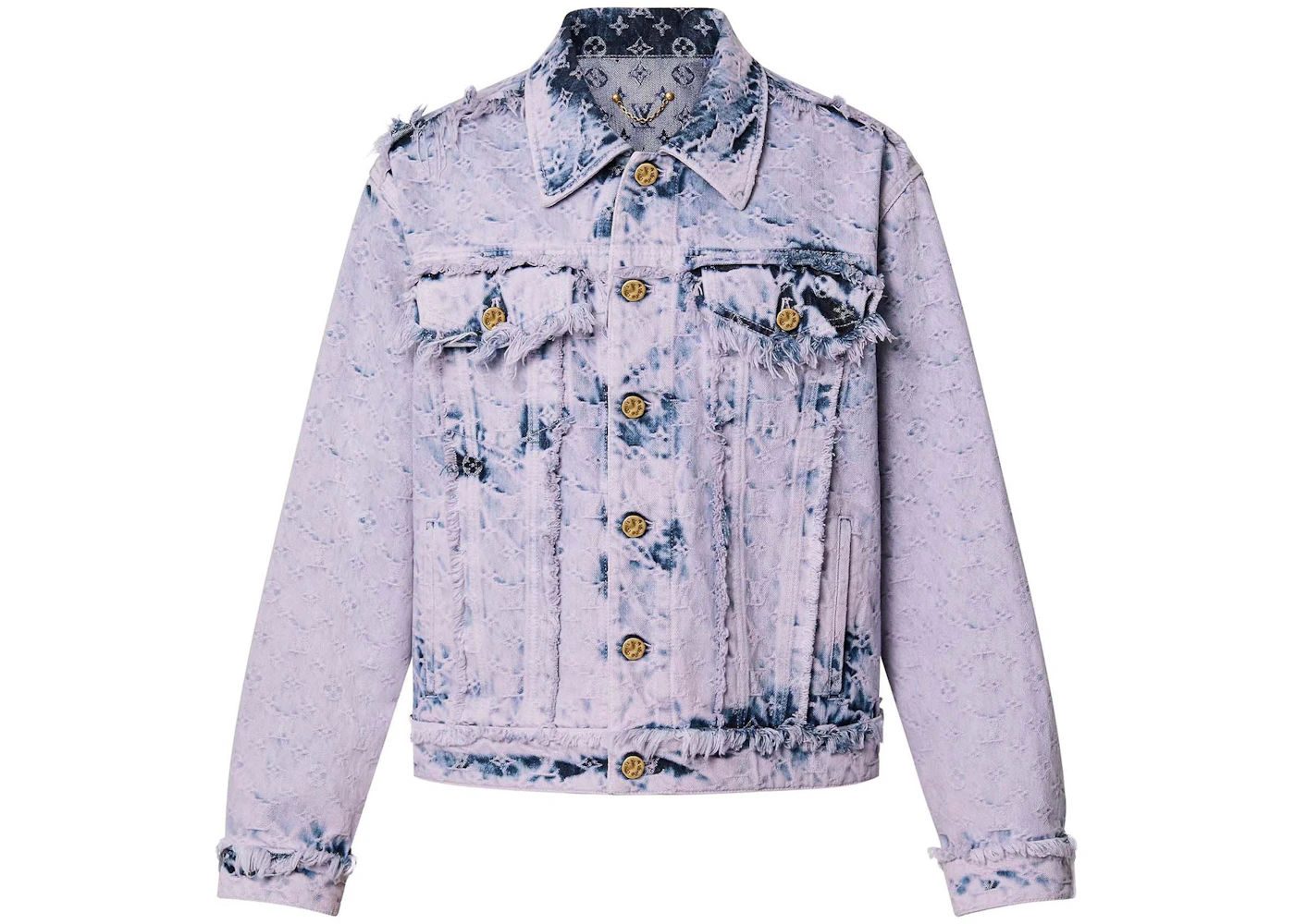 Louis Vuitton Fringed Monogram Boyhood Denim Jacket Lavender