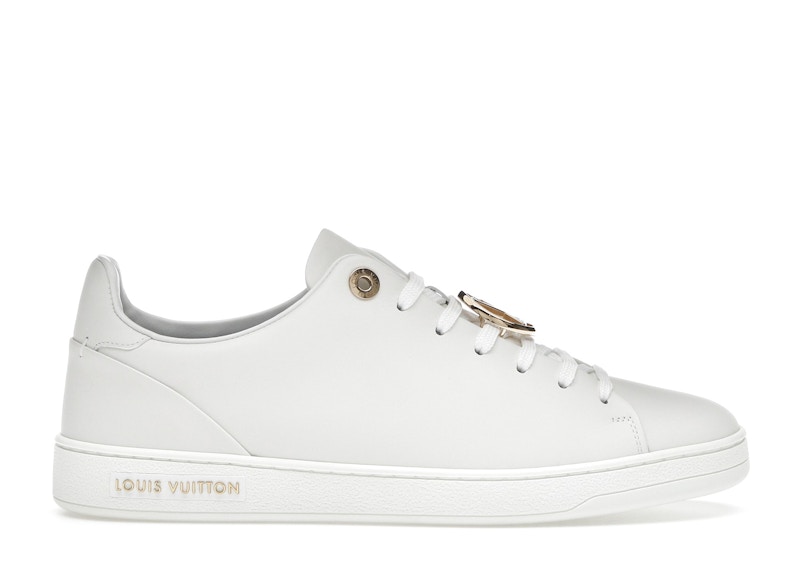 Pre-owned Louis Vuitton Frontrow Leather (women's) Sneakers In White/gold In Multi