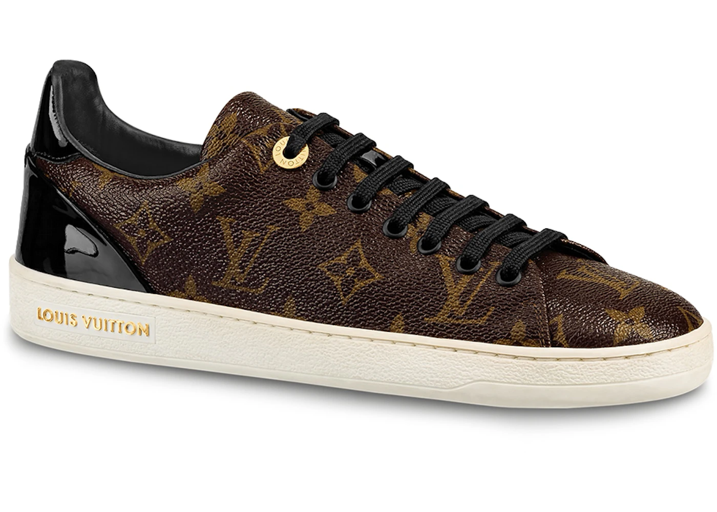 Louis Vuitton Brown Monogram Canvas and Black Leather Frontrow Low