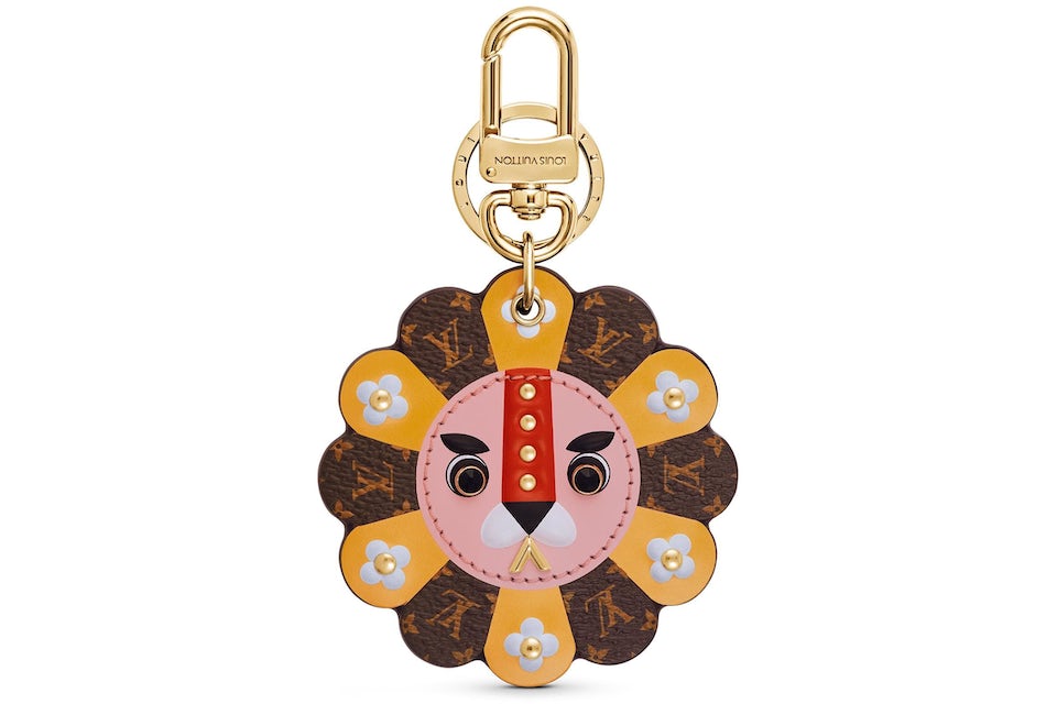 Louis Vuitton Fun Face Lion Bag Charm and Key Holder Monogram Pink  Multicolor in Leather with Gold-tone - US