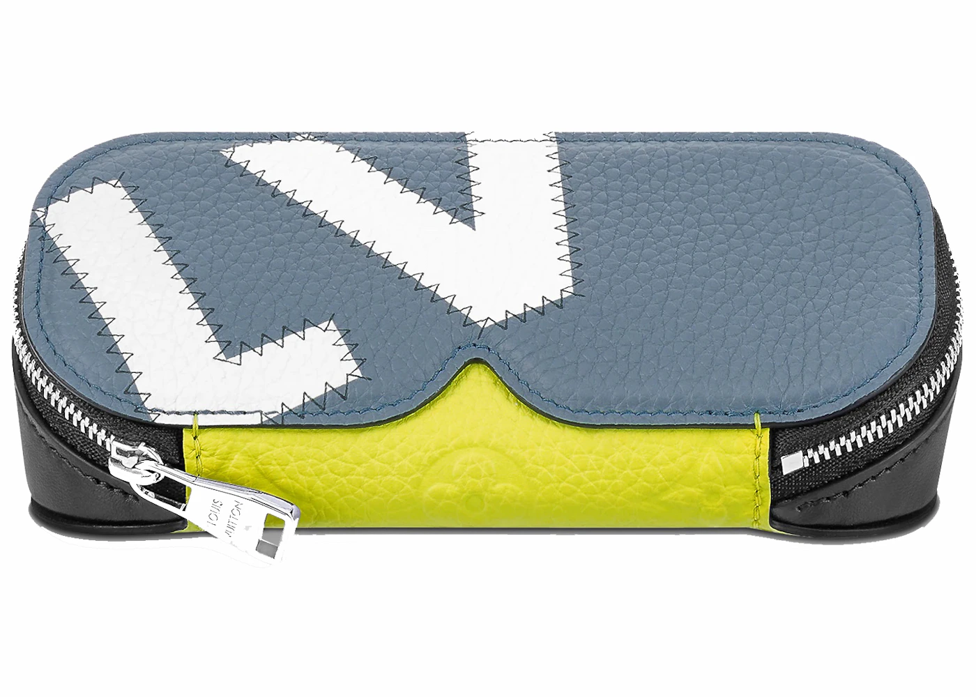 Louis Vuitton GM Glasses Case Blue/Yellow in Leather with Silver-tone - US