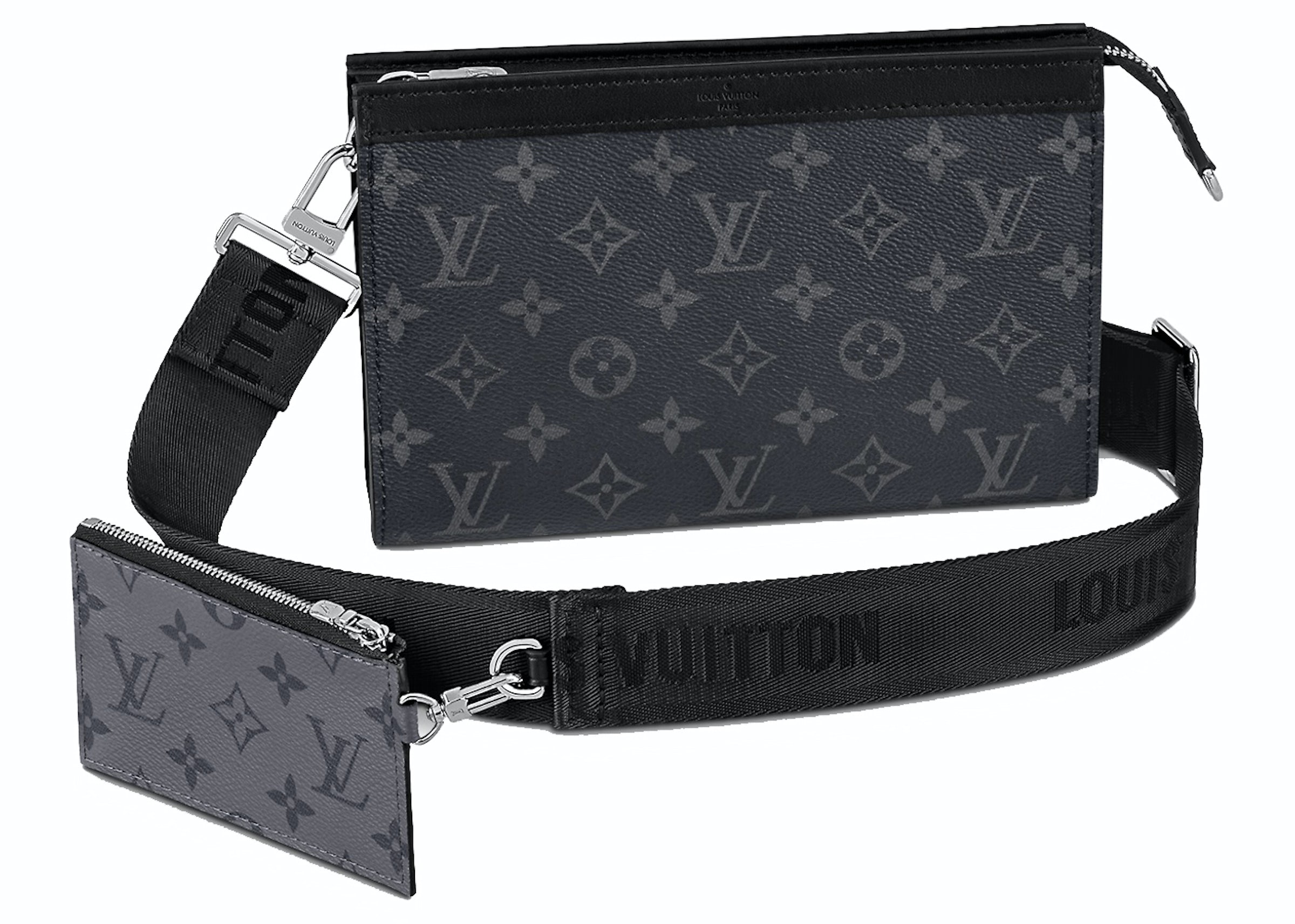 Louis Vuitton Gaston Wearable Wallet Monogram Shadow Leather Black 23612430