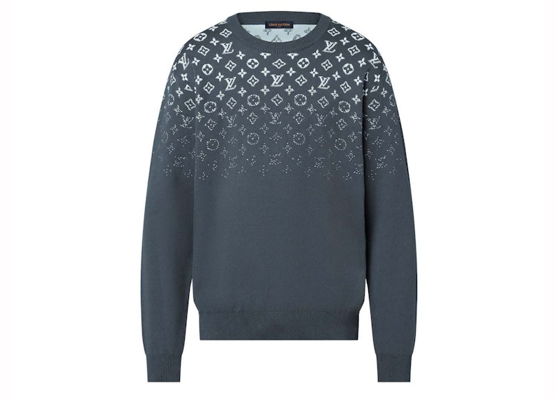 Pre-owned Louis Vuitton Men's Gradient Cotton Crewneck Sweatshirt In Volcanic Ash