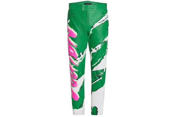 Louis Vuitton Graphic Leather Biker Pants White