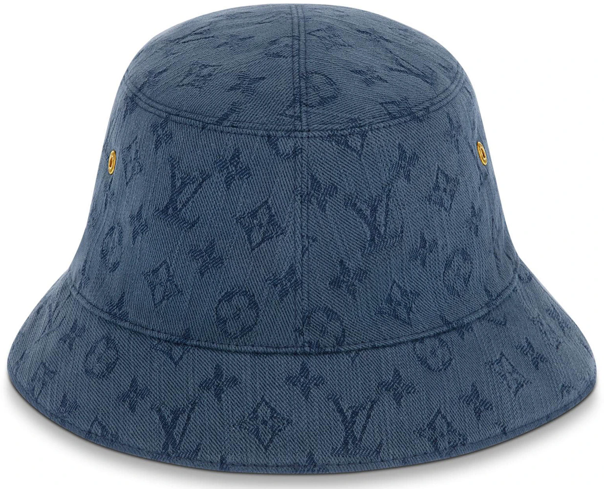 NWT Louis Vuitton LV Blue Monogram Fade Bucket Hat Italy DS SS22 AUTHENTIC