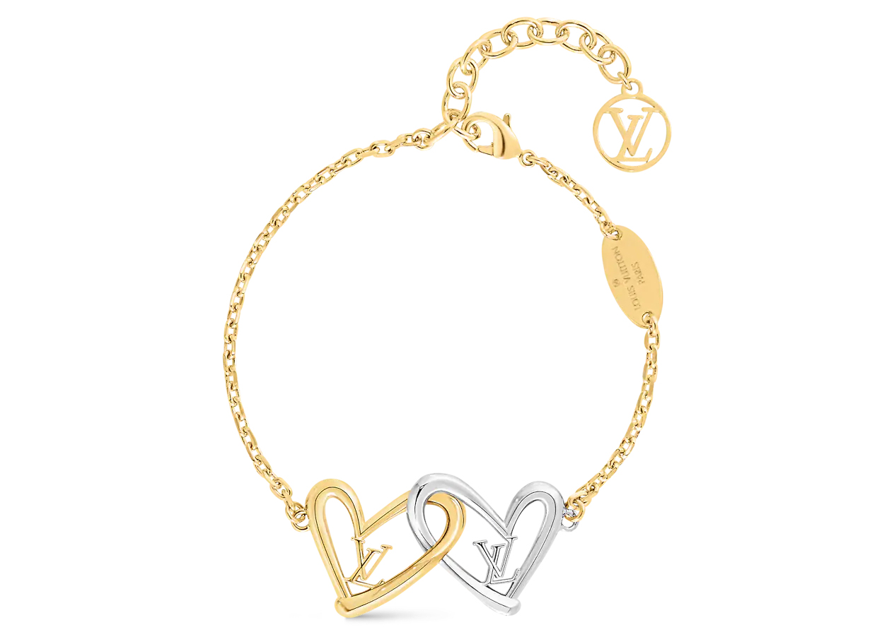 LOUIS VUITTON Bracelet Louise By Night LV Logo Strass Chain GP Brass G