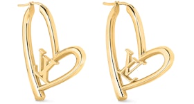 Louis Vuitton Limited Edition Heart Earrings GM Gold
