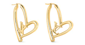 Louis Vuitton Limited Edition Heart Earrings GM Gold