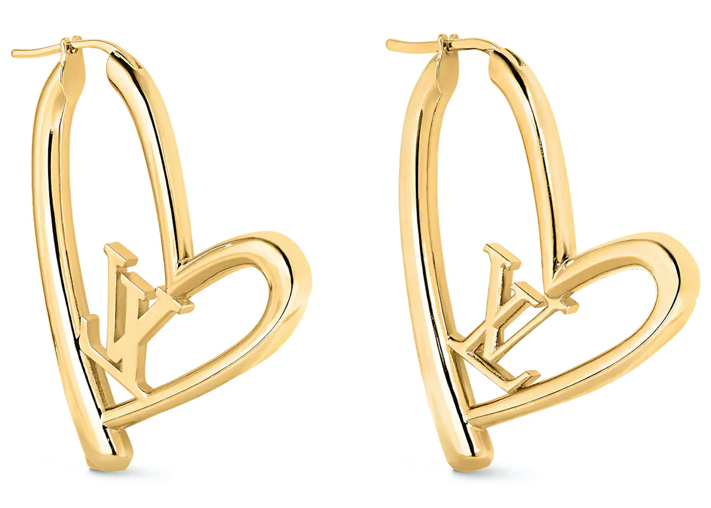 Louis Vuitton Nanogram Earphone Earrings Gold