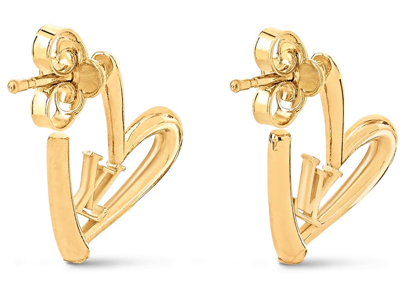 Louis Vuitton Limited Edition Heart Earrings PM Gold in Gold Metal US