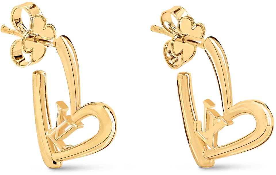 Louis Vuitton Limited Edition Heart Earrings PM Gold in Gold Metal