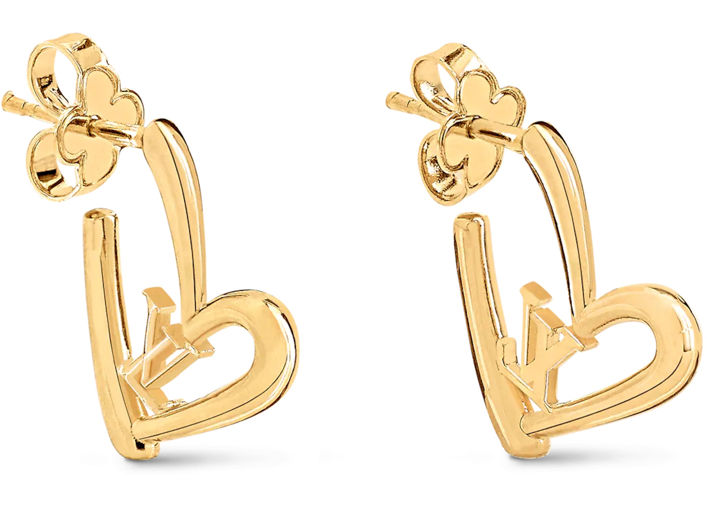 Louis Vuitton Limited Edition Heart Earrings PM Gold in Gold Metal - US