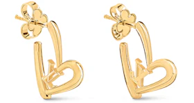 Louis Vuitton Limited Edition Heart Earrings PM Gold