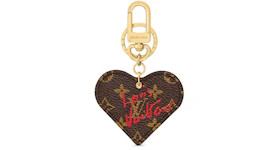 Louis Vuitton Limited Edition Heart Key Holder and Bag Charm Fall In Love Brown
