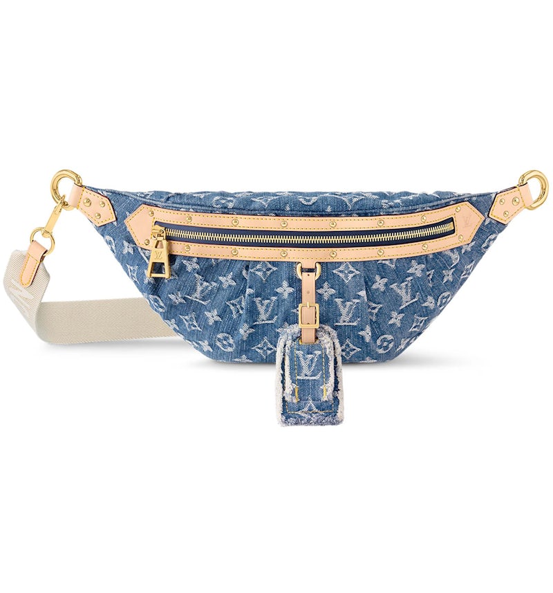 Louis Vuitton Sac banane taille haute Monogram Bleu denim with