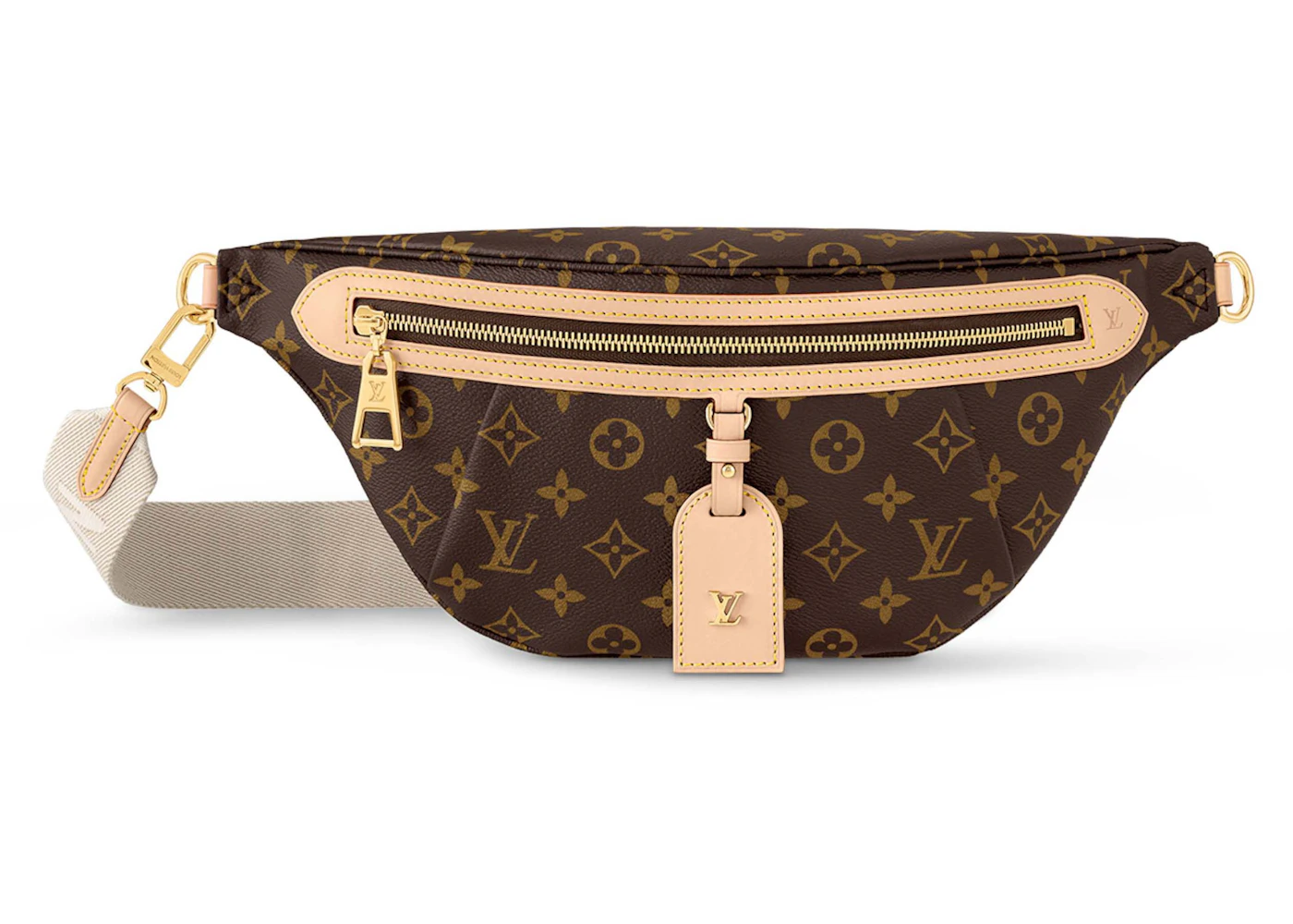 Louis Vuitton High Rise Bumbag Monogram in Coated Canvas with Gold