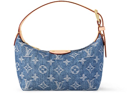 Monogram Denim Bolsa Lv Azul Louis Vuitton Pre-Owned Bolsa Satchel