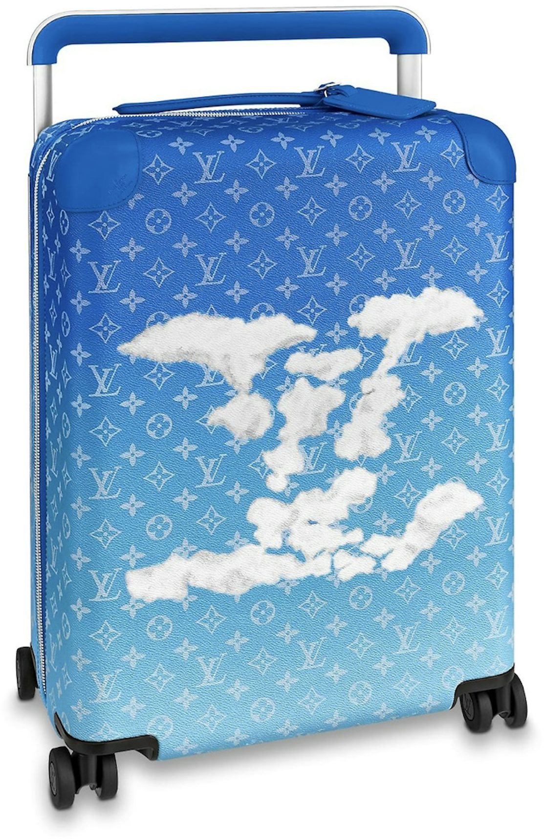 Goyard Original Leather Luggage Tag Navy Blue Suitcase Bag with Box