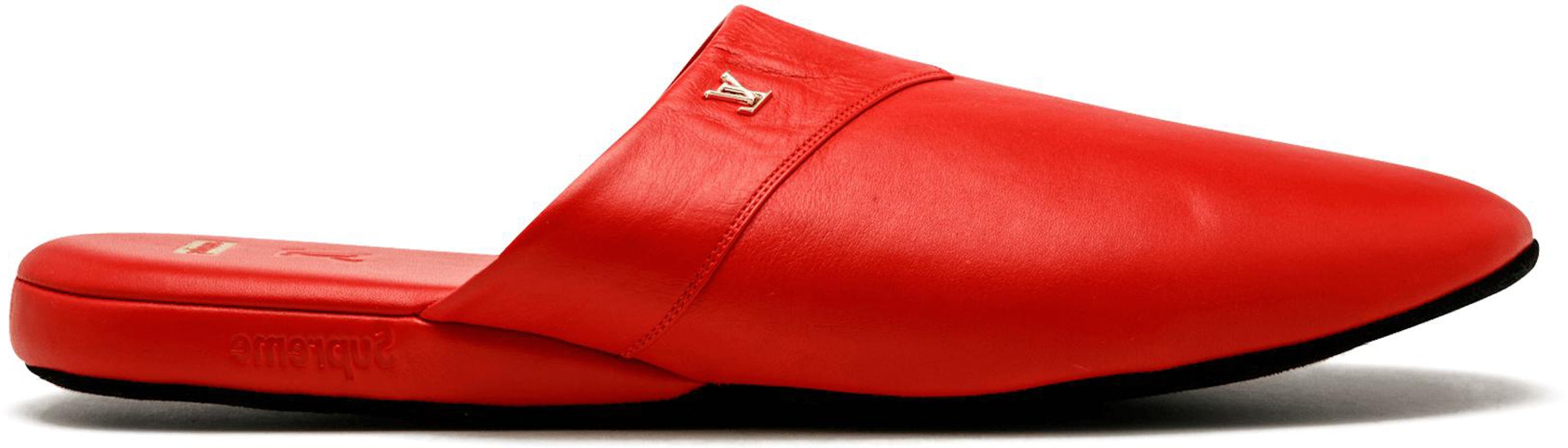 Louis Vuitton x Supreme LV Monogram Leather Slides - Black Sandals, Shoes -  LOUSU20571