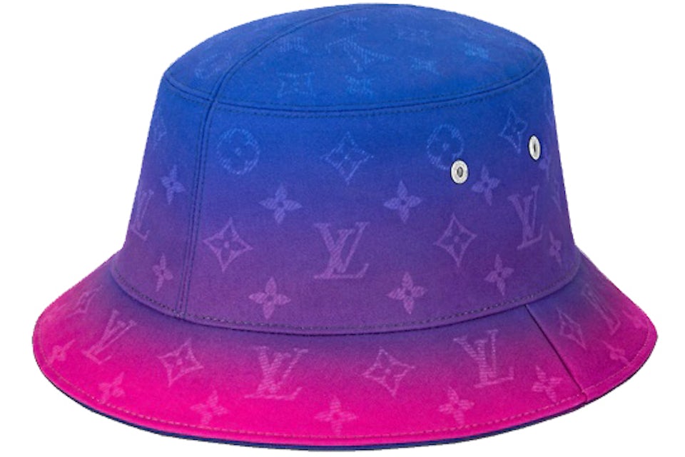 Louis Vuitton Illusion Monogram Bucket Hat Blue Gradient Pink in