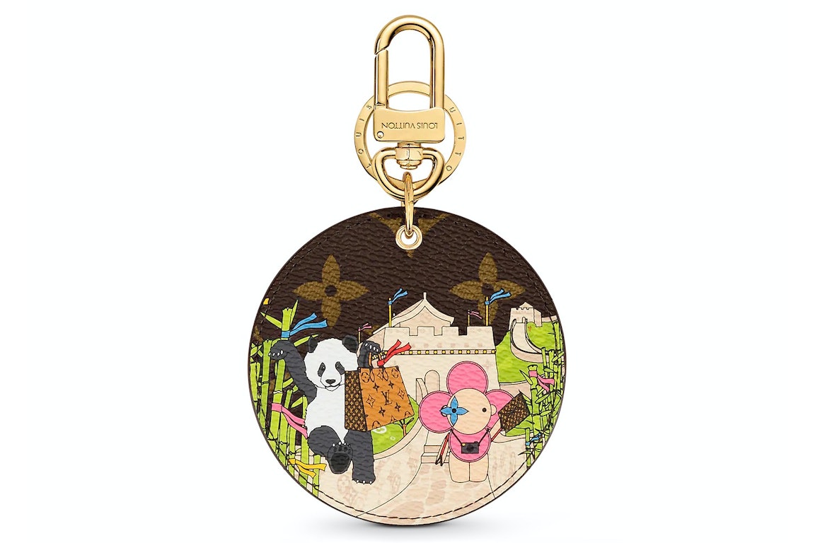 Pre-owned Louis Vuitton Illustre China Wall Xmas Bag Charm And Key Holder Monogram Vivienne Brown/blue
