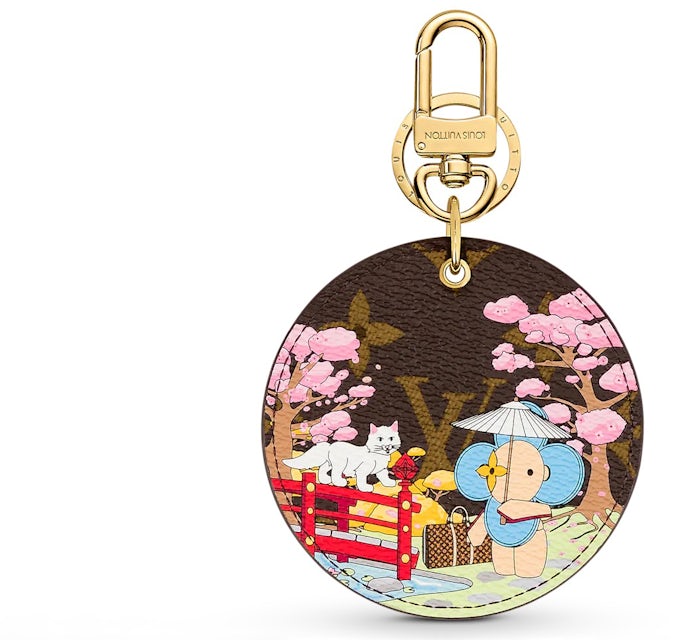 Louis Vuitton Illustre Japanese Garden Xmas Bag Charm and Key Holder  Monogram Vivienne Brown/Pink