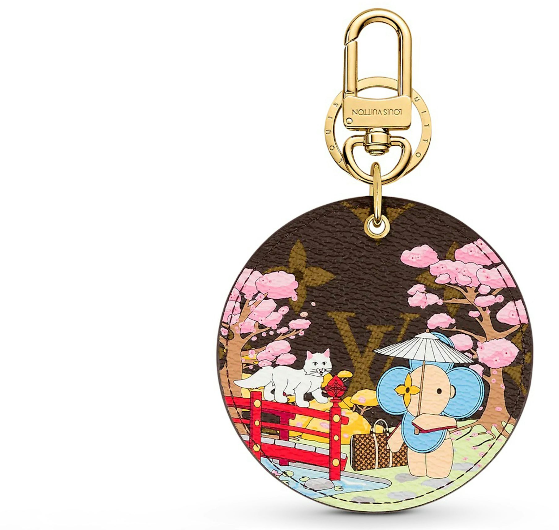 Louis Vuitton Illustre Japanese Garden Xmas Bag Charm and Key Holder  Monogram Vivienne Brown/Pink in Coated Canvas with Gold-tone - US