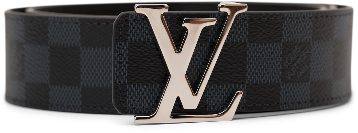 Louis Vuitton Belt LV Initiales Damier Graphite 40 MM Black/Grey/Blue in  Canvas/Leather with Palladium - US