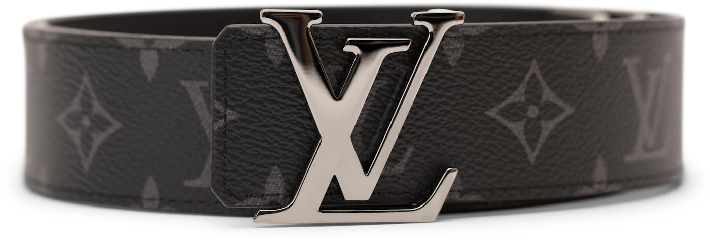Louis Vuitton Initiales Belt Monogram Eclipse Black/Gray in Canvas with  Silver-tone - US