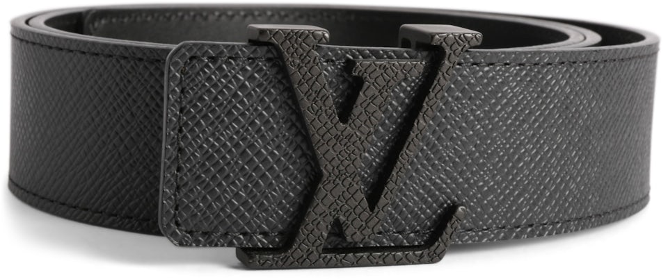 Louis Vuitton Initiales Belt Taiga Ardoise in Taiga Leather with Matte  Black - US