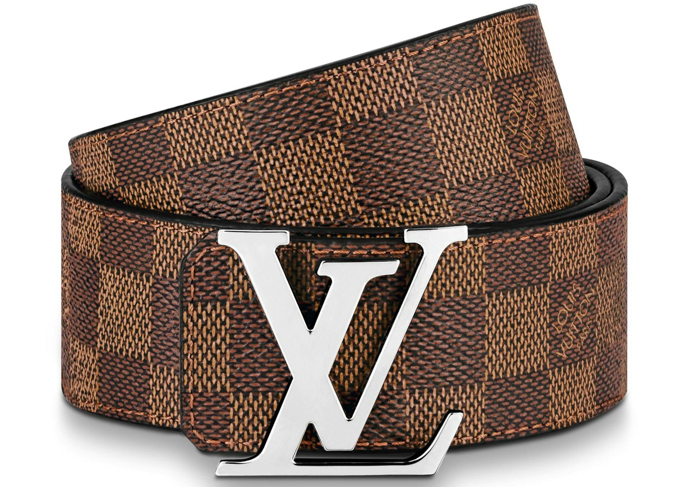 Louis Vuitton Initiales Reversible Belt Damier Ebene 40MM Brown in
