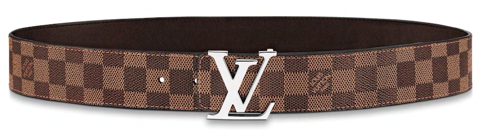 Louis Vuitton Initiales Reversible Belt Damier Ebene 40MM Brown in Coated  Canvas with Silver-tone - GB