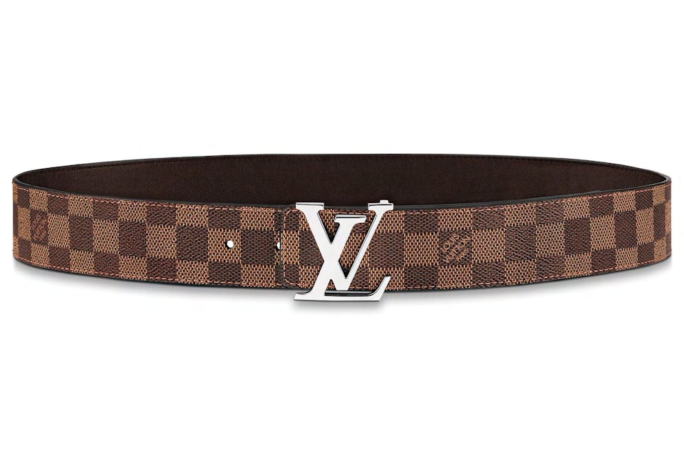 Louis Vuitton Initiales Reversible Belt Damier Ebene 40MM Brown in Coated  Canvas with Silver-tone - GB