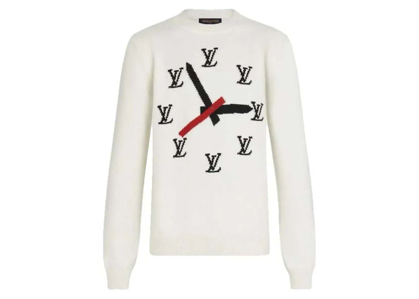 Louis Vuitton Intarsia Clock Sweater White Men's US