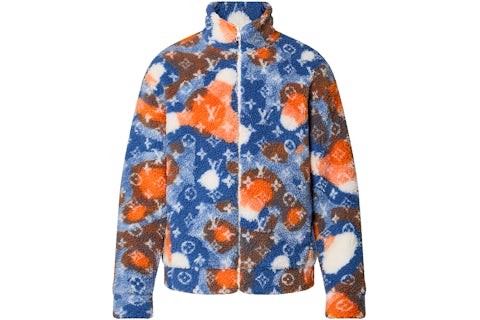 Louis Vuitton Jacquard Camouflage Fleece Blouson Bleu/Orange/Blanc