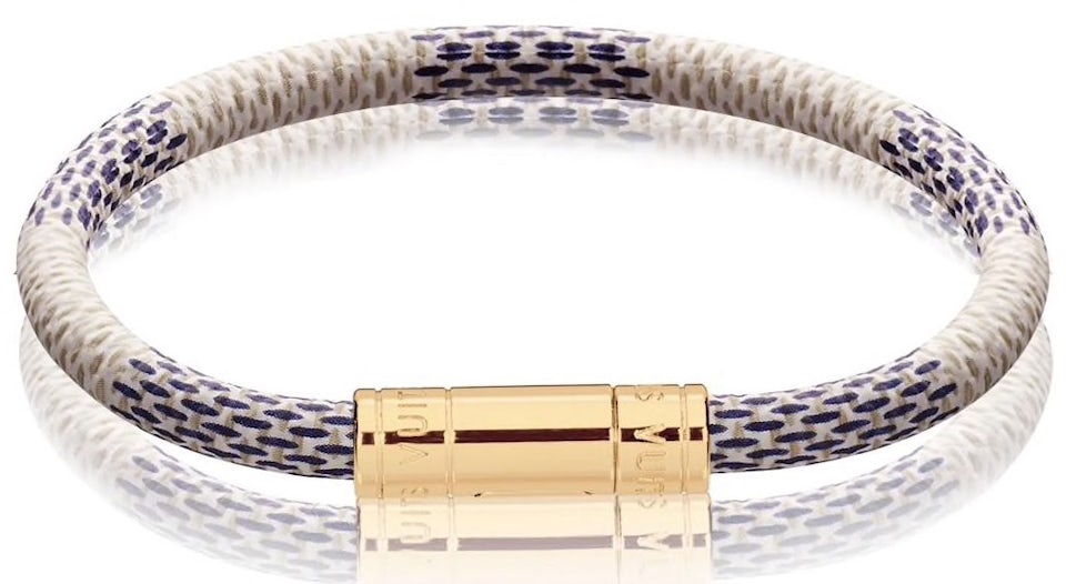 Louis Vuitton Keep It Bracelet Damier Azur White/Blue in Coated Canvas with  Gold-tone - US