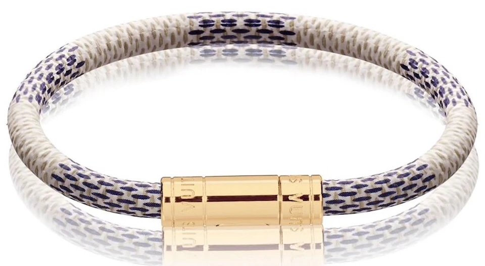 sendt Mitt Akkumulering Louis Vuitton Keep It Bracelet Damier Azur White/Blue in Coated Canvas with  Gold-tone