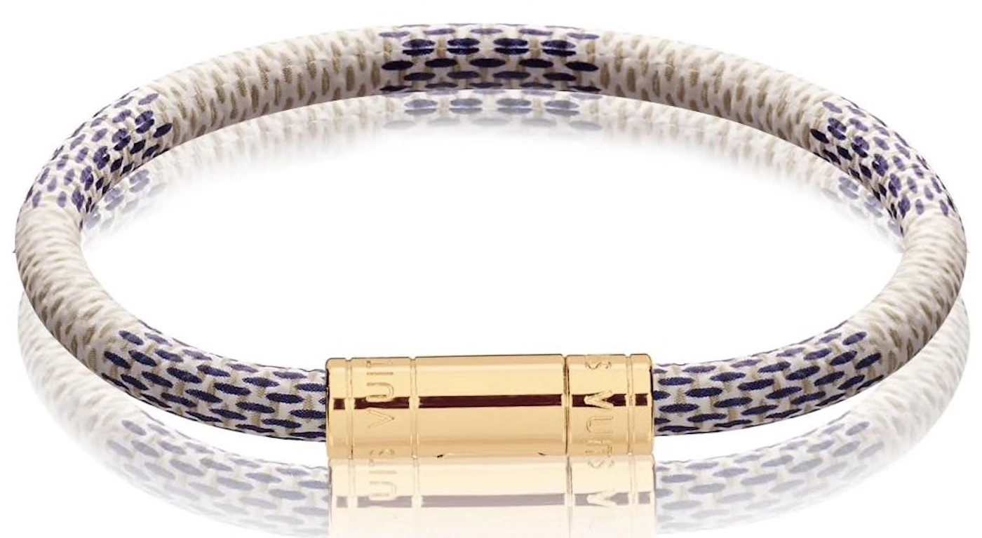 Louis Vuitton Keep It Bracelet Damier Azur White/Blue in Coated