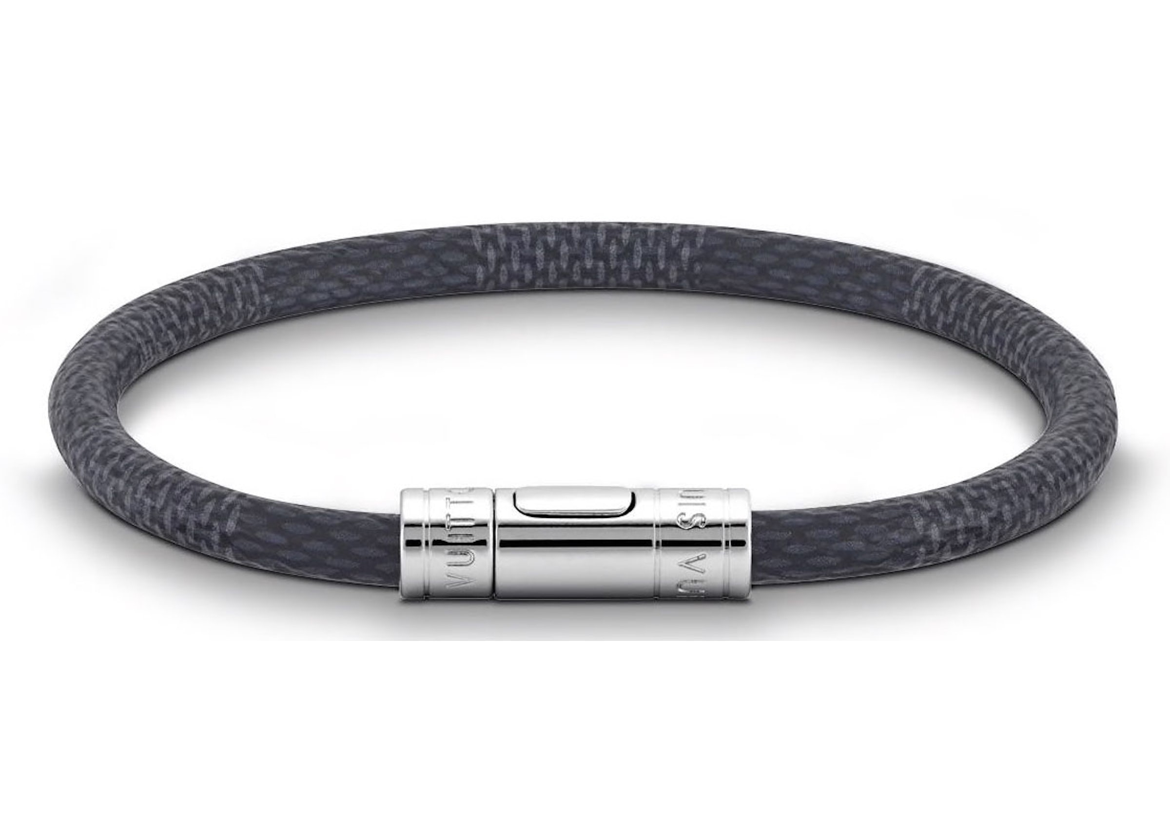 Louis Vuitton LV Initiales Silver Buckle Reversible Belt Damier Graphite 40mm Black Lining