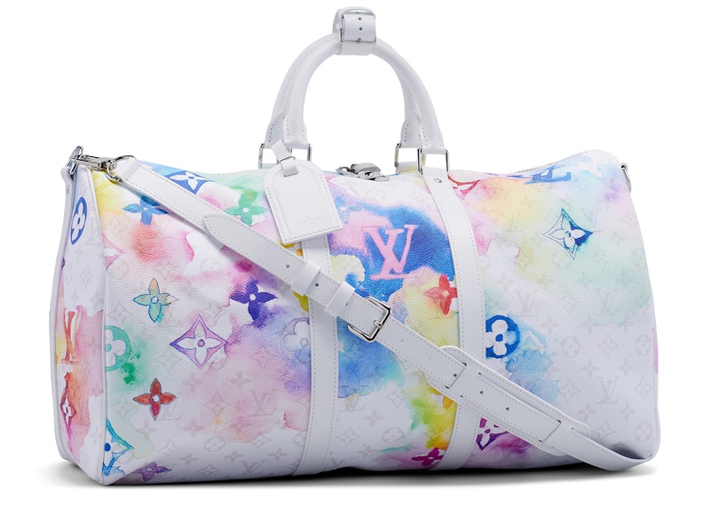 Louis Vuitton Keepall 50 Monogram Watercolor in Canvas with Silver